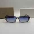 Dior Rectangular Sunglasses – Transparent Grey / Blue Gradient Lenses