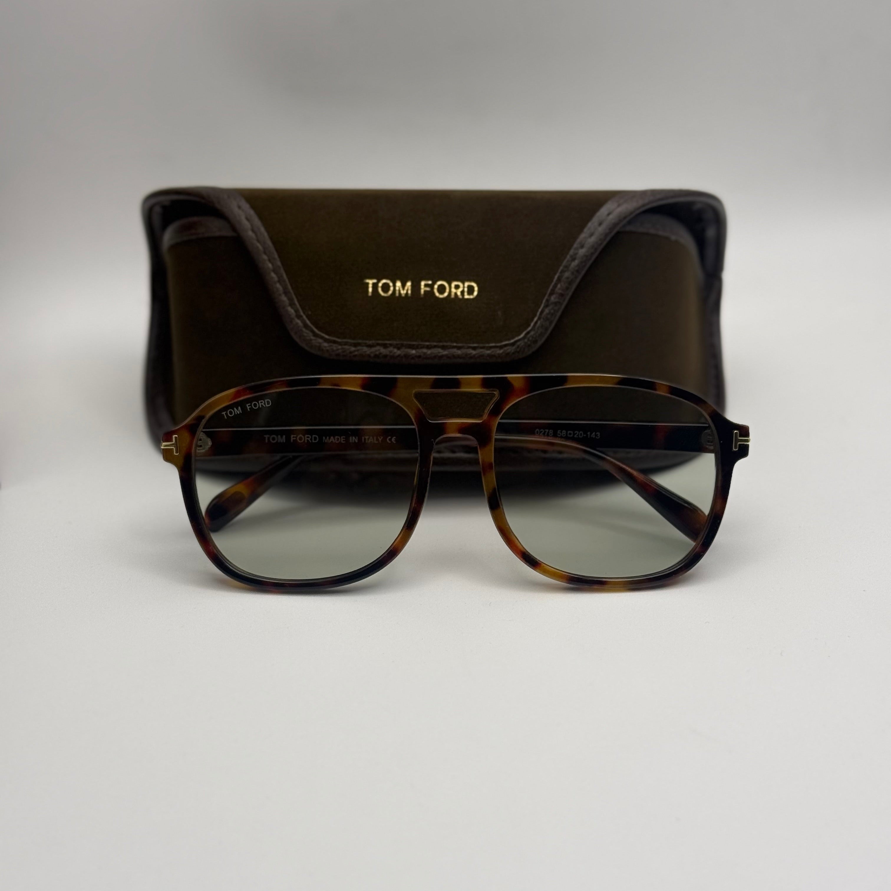 Tom Ford Aviator Sunglasses – Havana Tortoise / Light Green Lenses