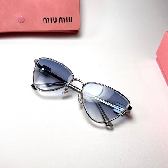 Miu Miu Logo Cat Eye - Ice Blue
