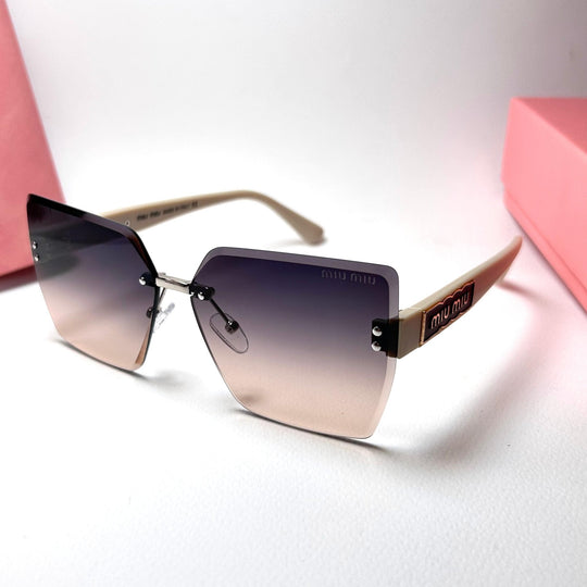 Miu Miu Rimless Squarer - Peach Gradient