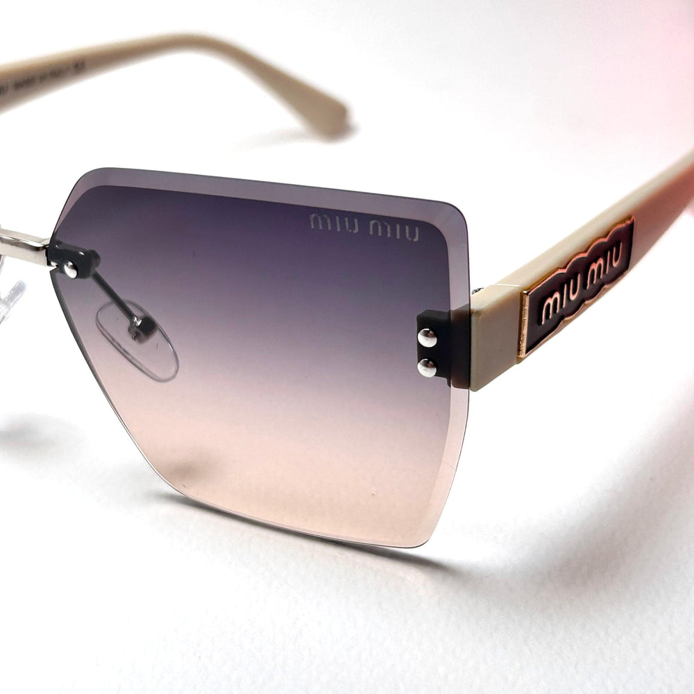 Miu Miu Rimless Squarer - Peach Gradient