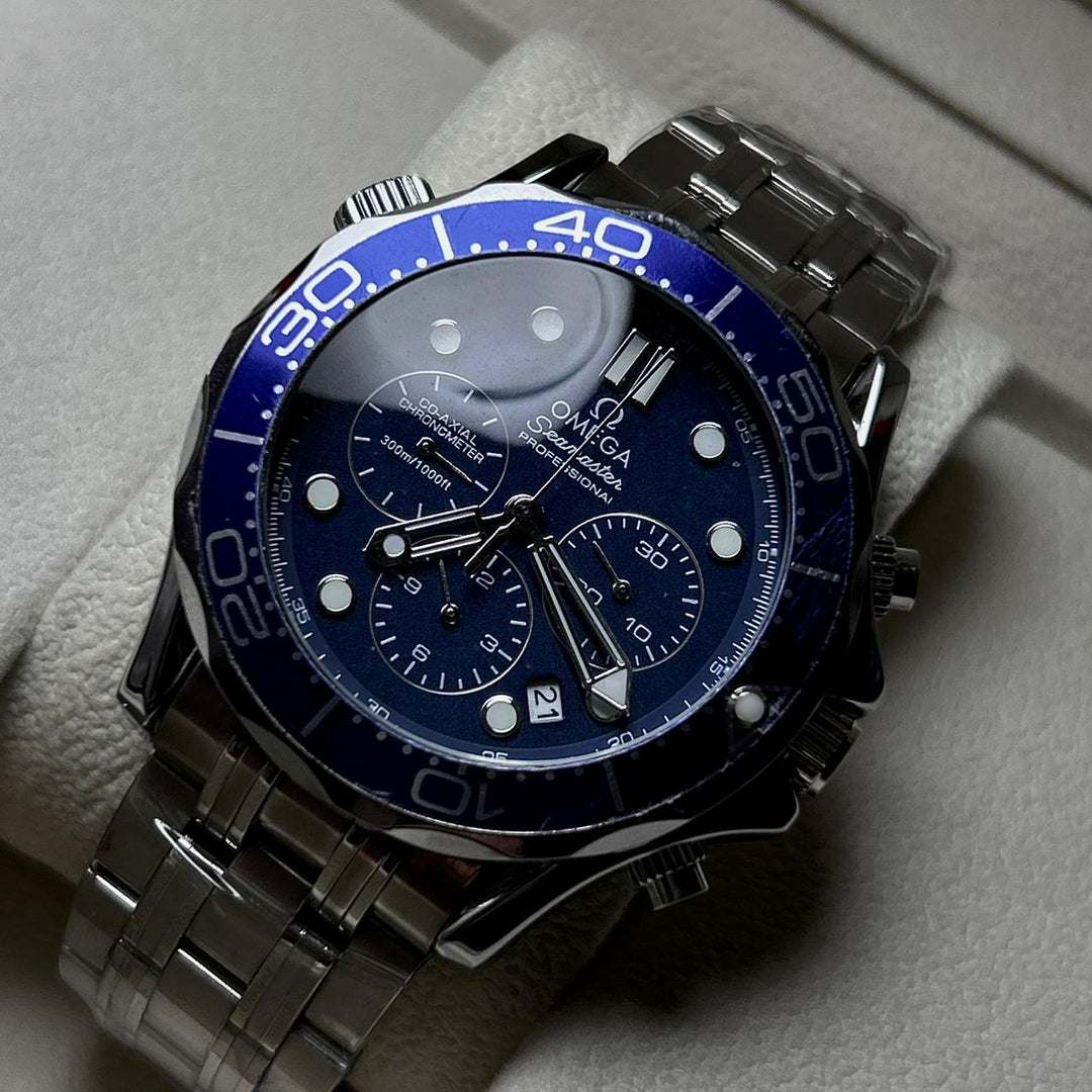 Omega Seamaster Co-Axial Chronometer - Silver Blue