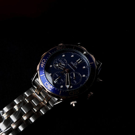 Omega Seamaster Co-Axial Chronometer - Silver Rose Gold Blue