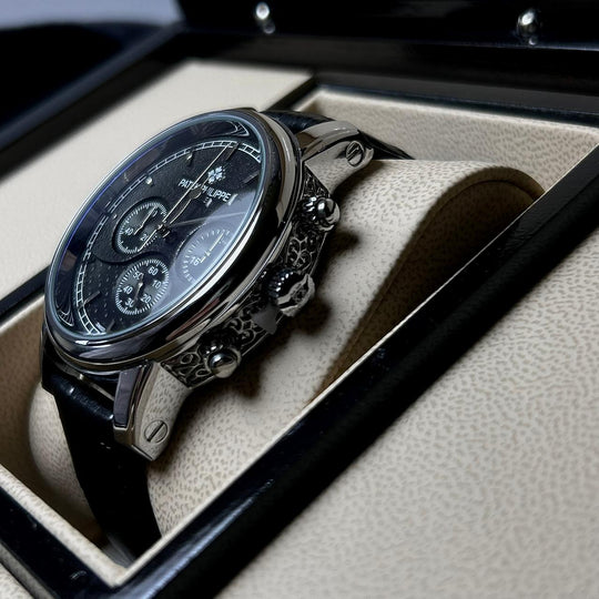 Patek Philippe Complications Chronograph Alligator Leather Edition – Silver Black