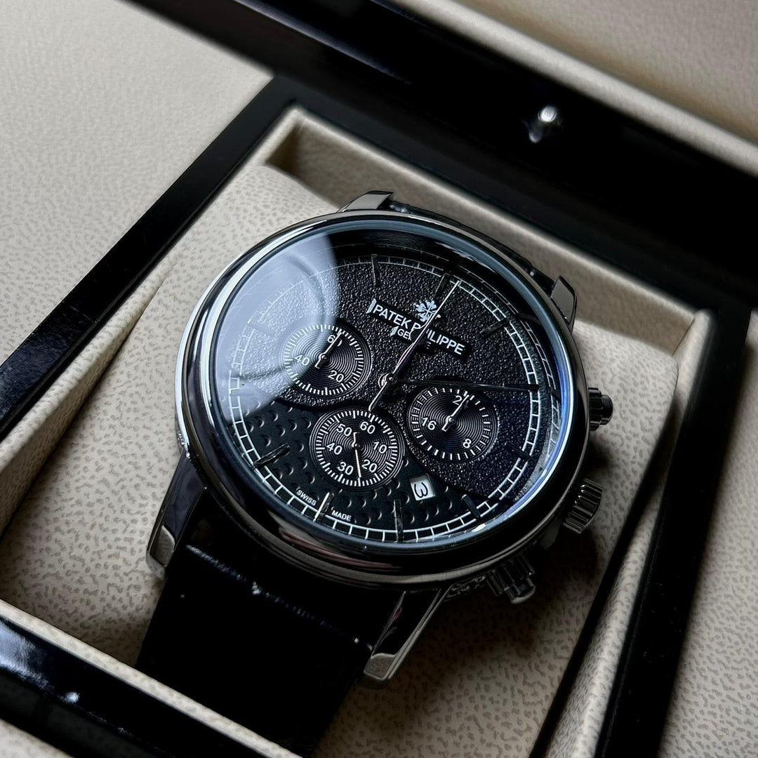 Patek Philippe Complications Chronograph Alligator Leather Edition – Silver Black