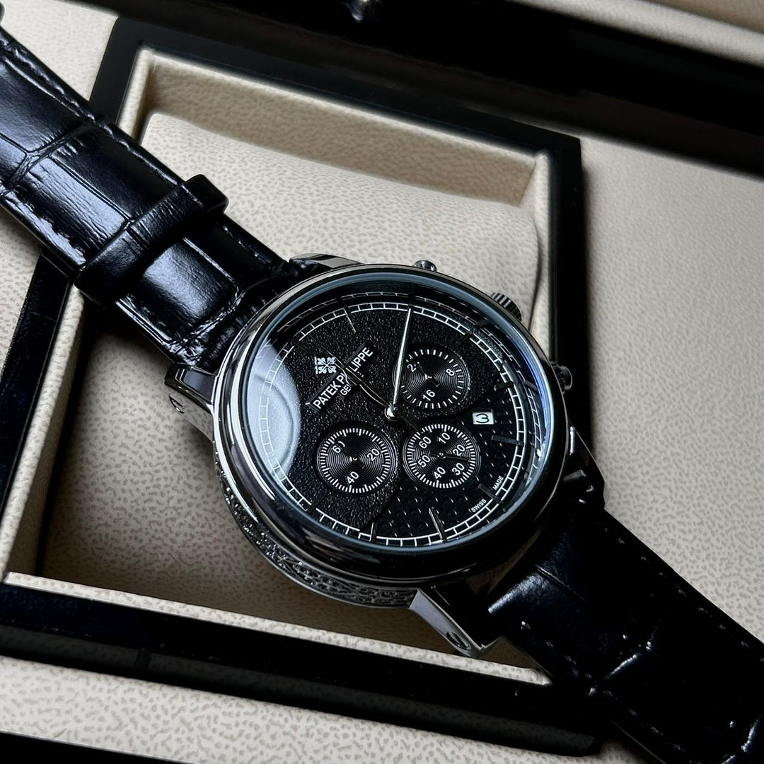 Patek Philippe Complications Chronograph Alligator Leather Edition – Silver Black