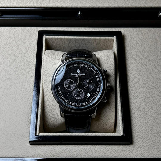 Patek Philippe Complications Chronograph Alligator Leather Edition – Silver Black