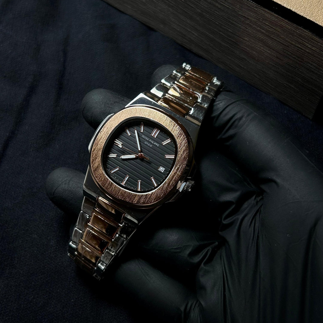 Patek Philippe Nautilus For Him – Two Tone Rose Gold Black