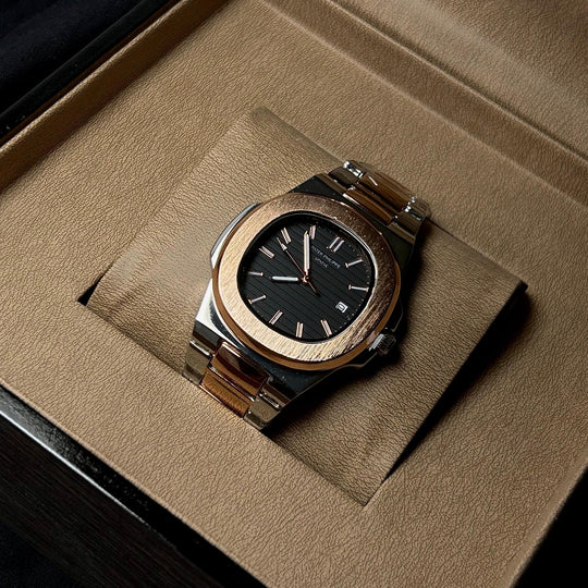 Patek Philippe Nautilus For Him – Two Tone Rose Gold Black