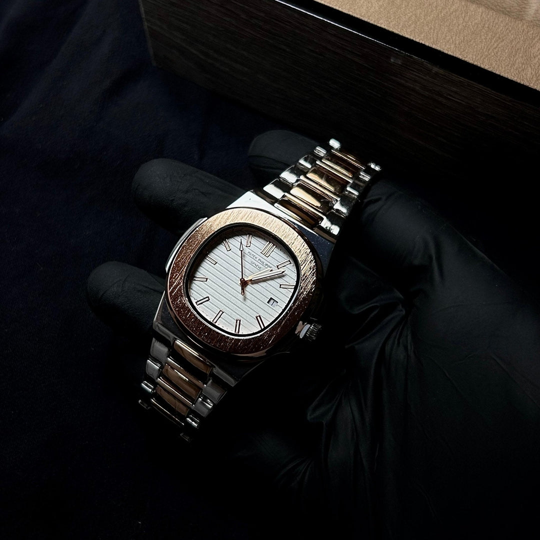 Patek Philippe Nautilus For Him – Two Tone Rose Gold White