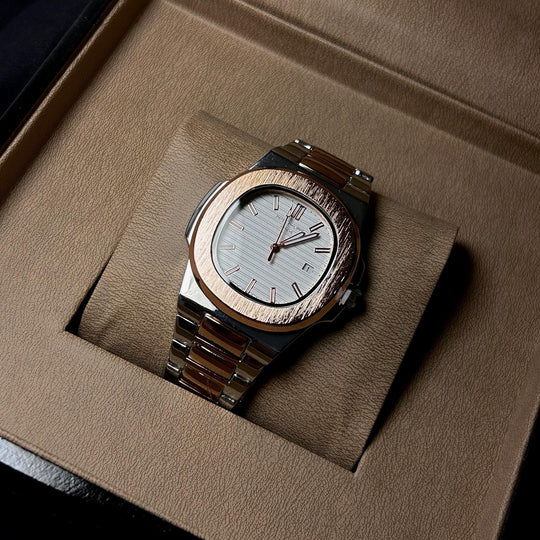 Patek Philippe Nautilus For Him – Two Tone Rose Gold White