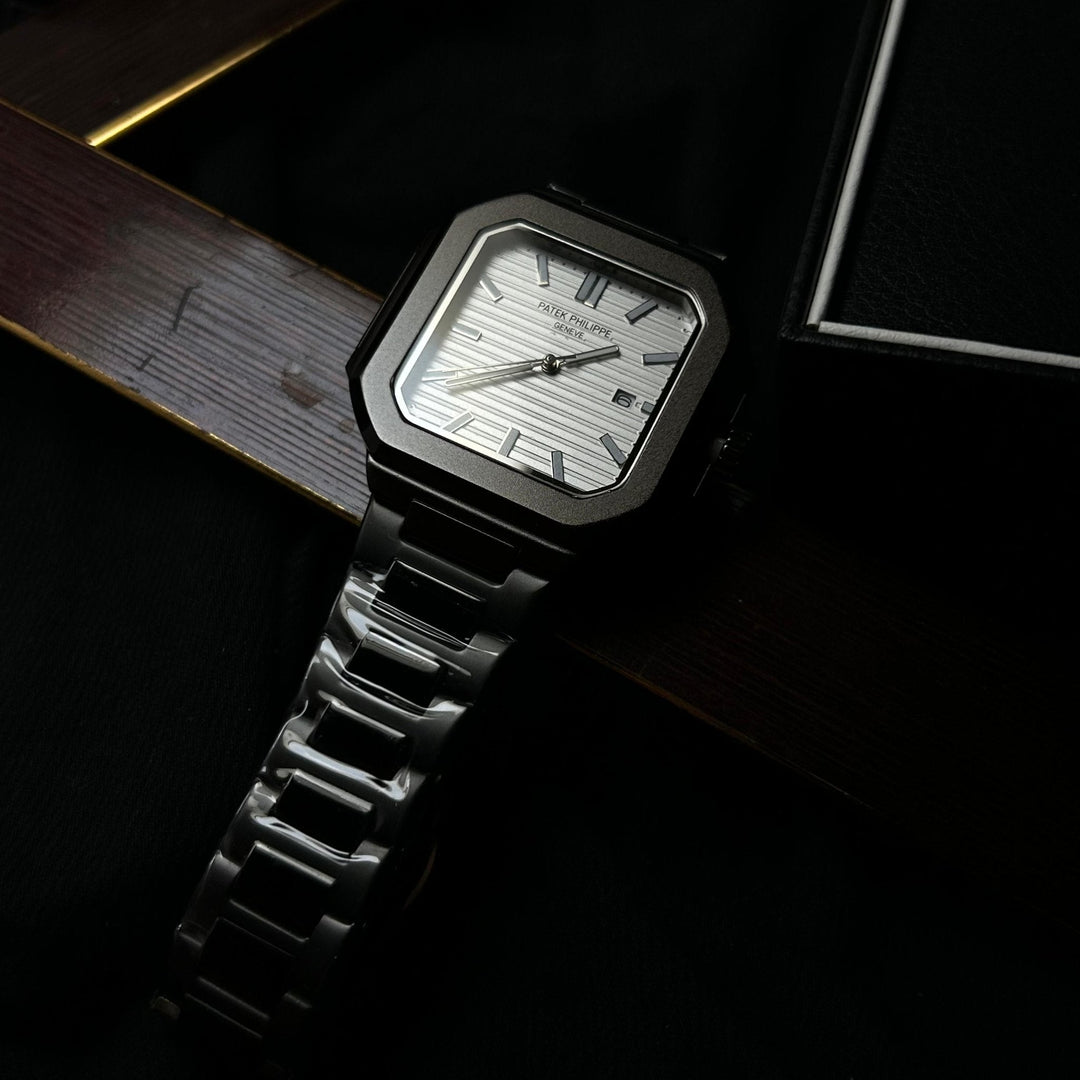 Patek Philippe Cubitus  For Him – Full Black Steel with Silver Dial