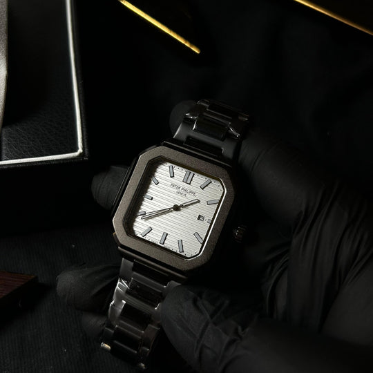 Patek Philippe Cubitus  For Him – Full Black Steel with Silver Dial