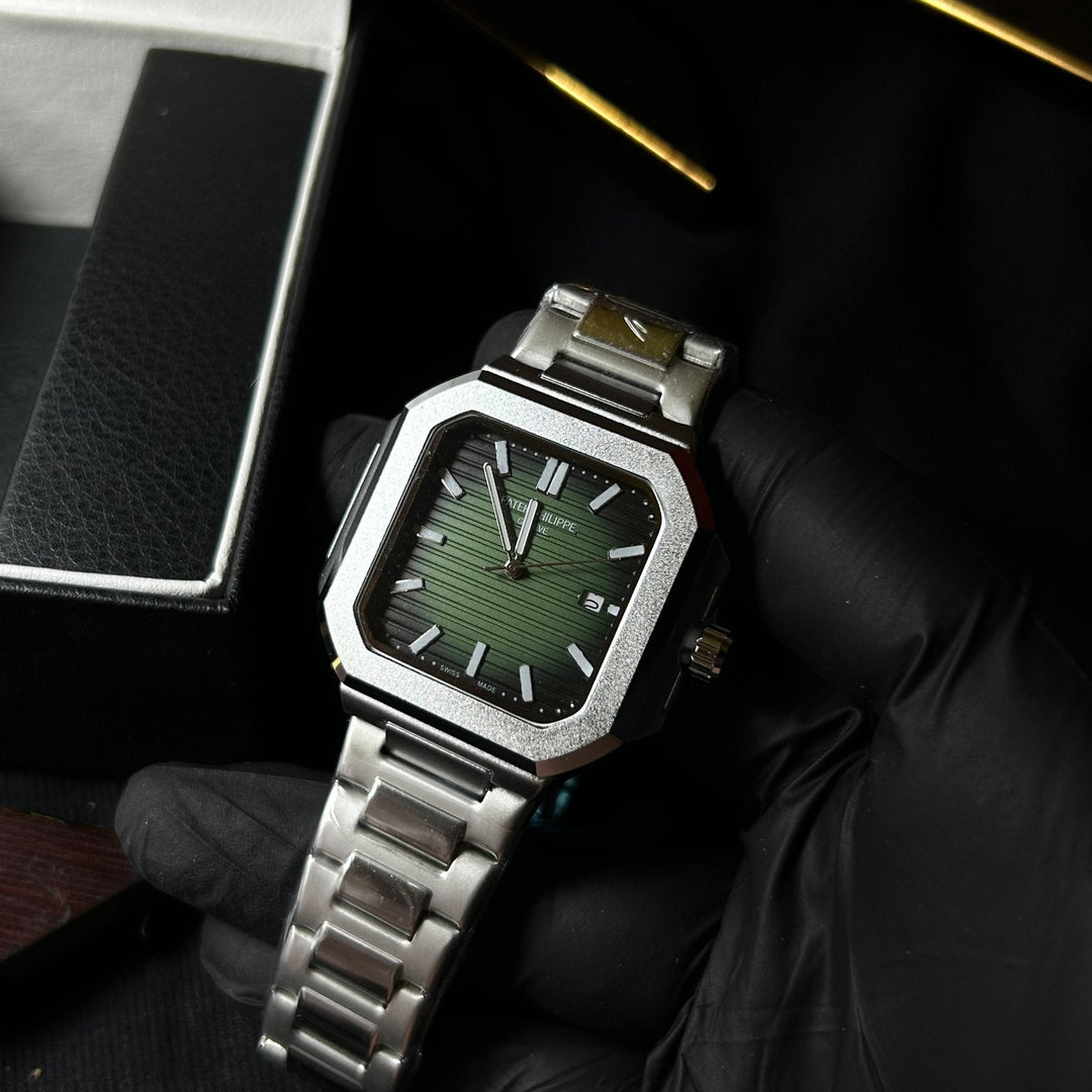 Patek Philippe Cubitus  For Him – Silver Tone Green Dial