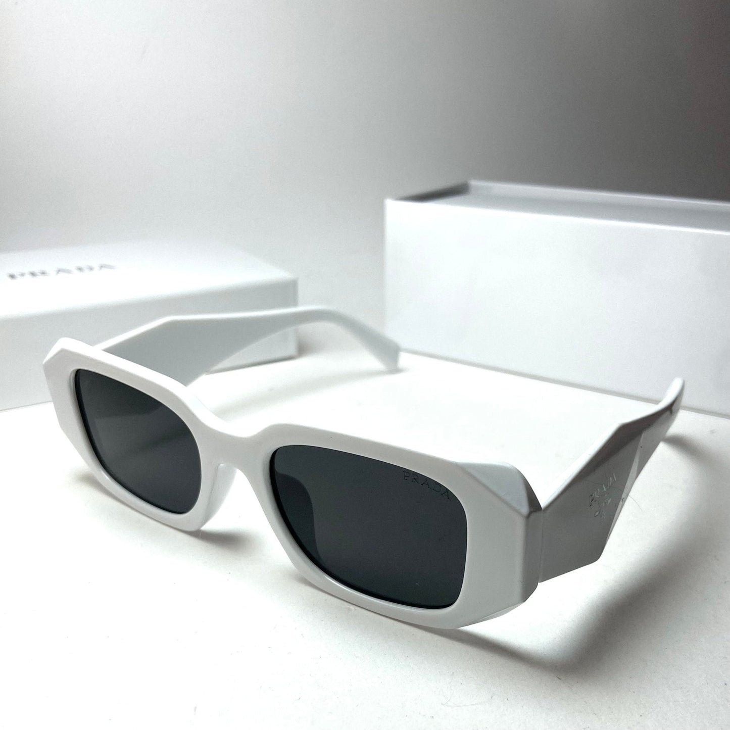 Prada Geometric White Glosse