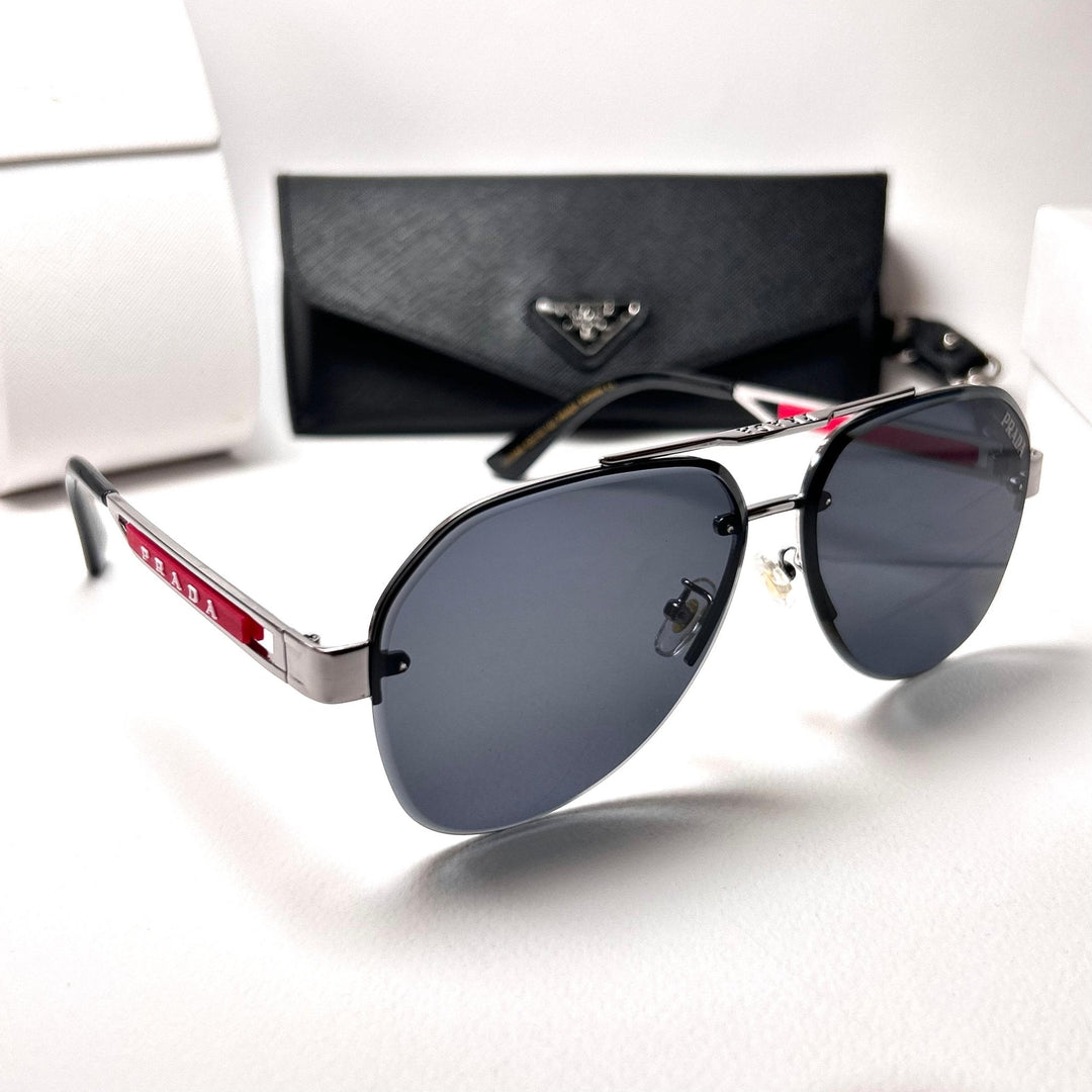 Prada Linea Rossa Aviator - Silver