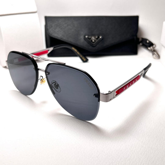 Prada Linea Rossa Aviator - Silver