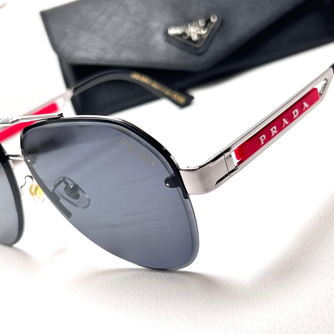 Prada Linea Rossa Aviator - Silver