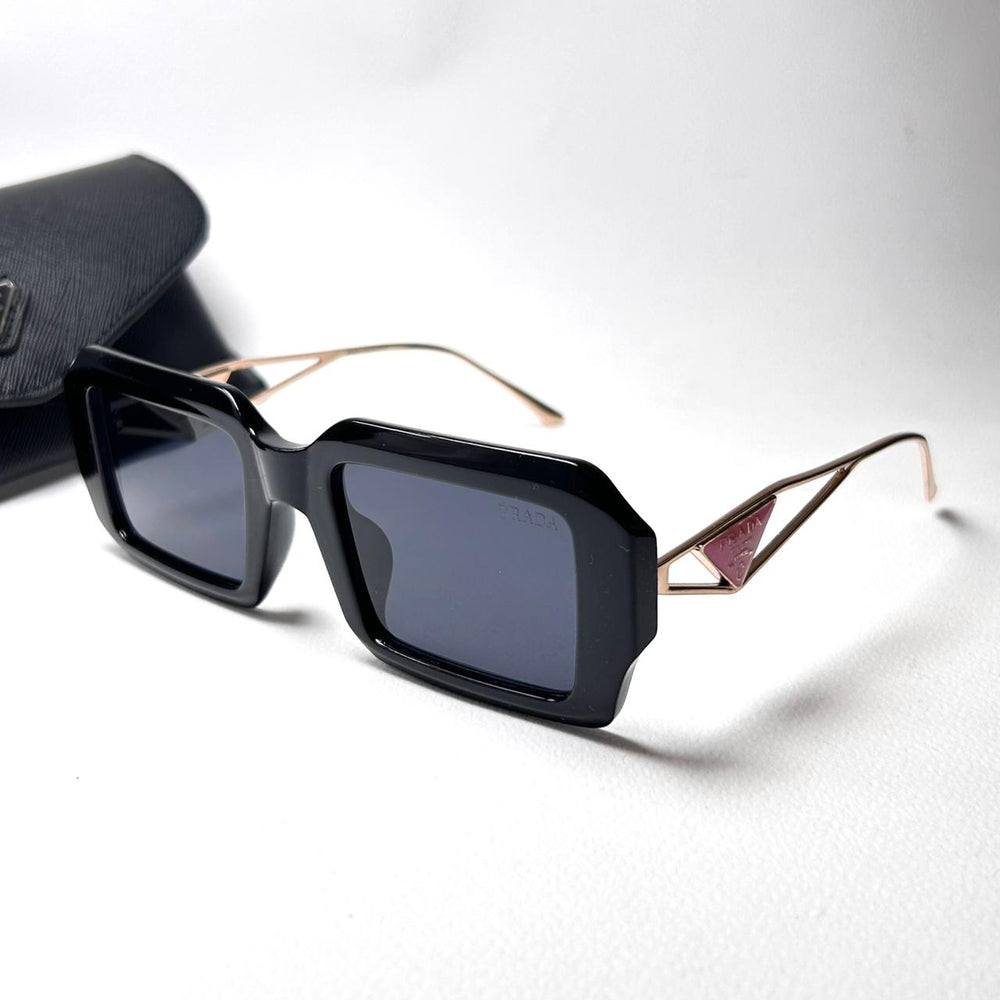 Prada Rectangle PRa07s Design - Golden Black