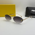 Fendi Rimless Oval Sunglasses – Gold / Grey Gradient