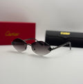 Cartier Panthère Rimless Oval Sunglasses – Gunmetal & Grey Gradient