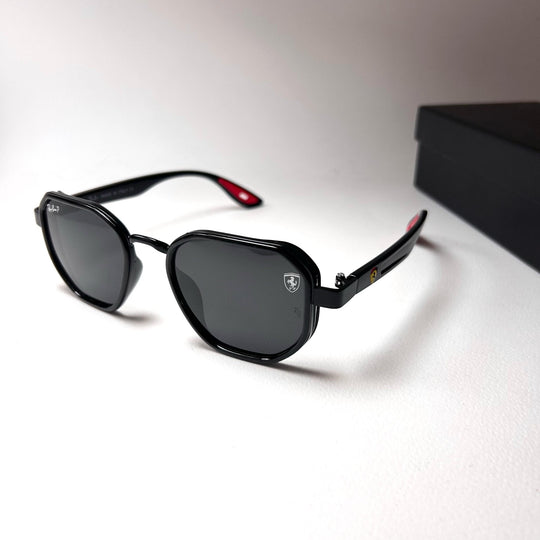 Ray Ban Geometric Polarized Scuderia Ferrari - Black Gloss