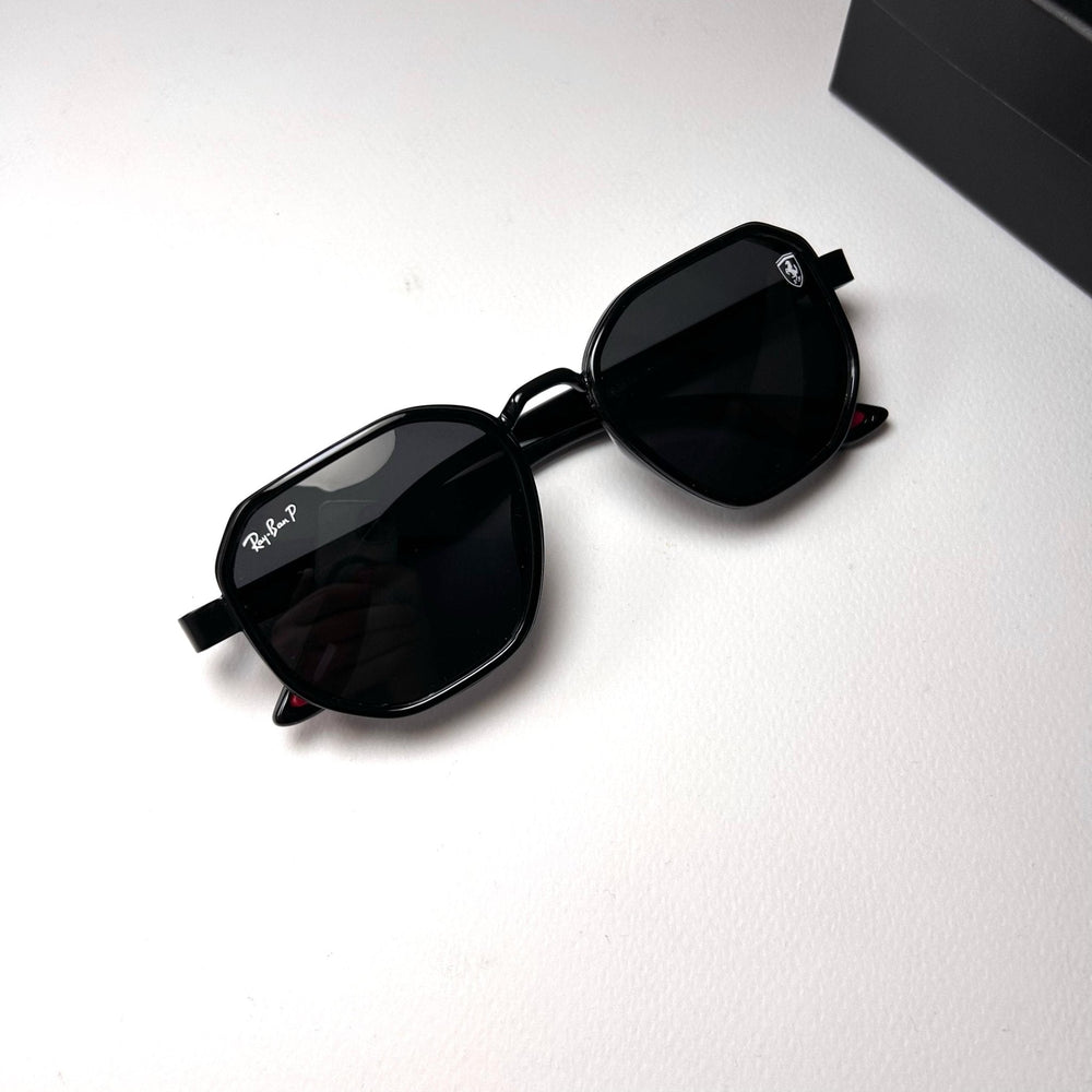 Ray Ban Geometric Polarized Scuderia Ferrari - Black Gloss