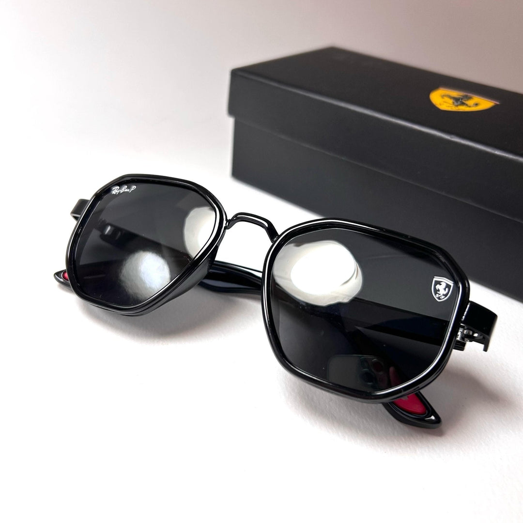 Ray Ban Geometric Polarized Scuderia Ferrari - Black Gloss