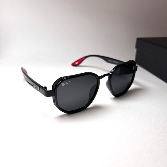 Ray Ban Geometric Polarized Scuderia Ferrari - Black Gloss