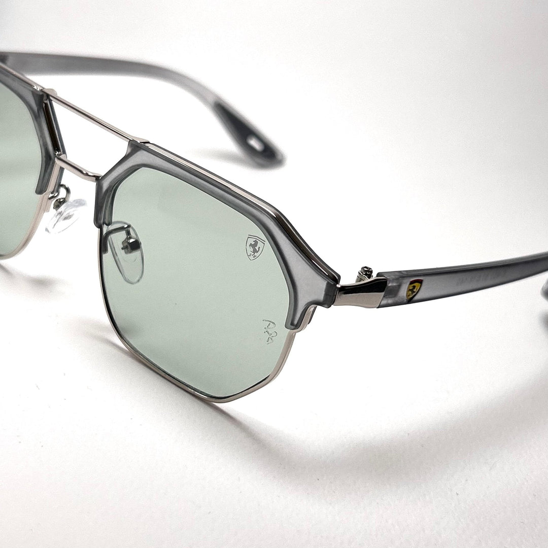 Ray Ban Geometric Squarish Scuderia Ferrari - Light Mint Transparent Gray