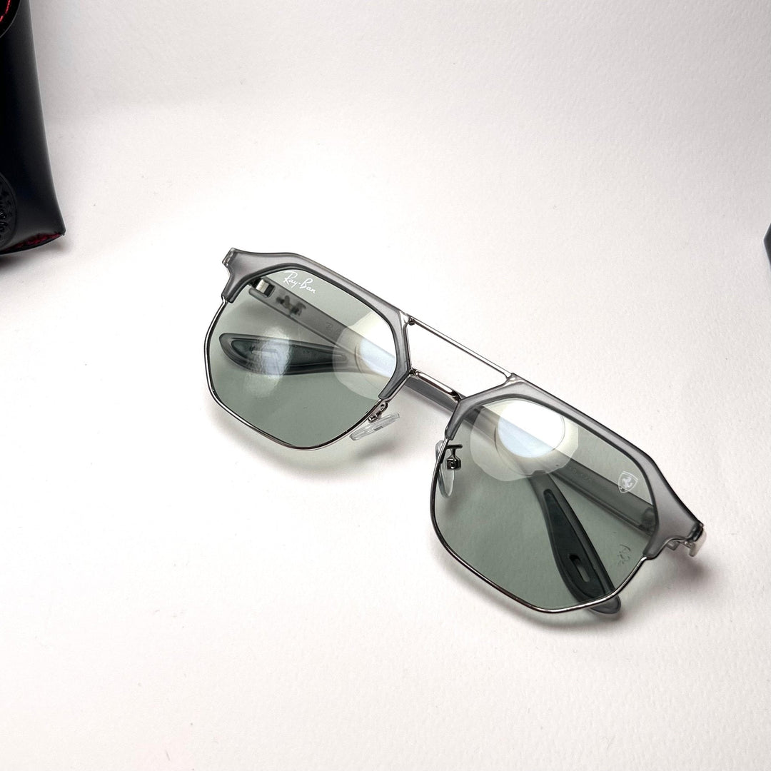 Ray Ban Geometric Squarish Scuderia Ferrari - Light Mint Transparent Gray