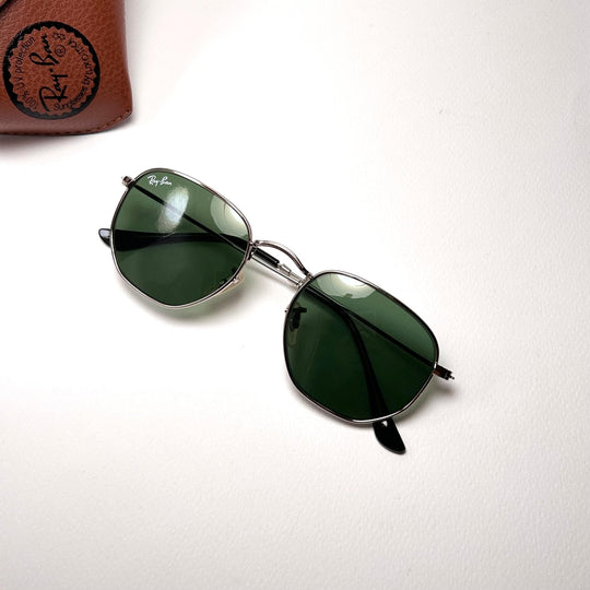 Ray Ban Hexagonal Flat RB3548 - Silver & Green