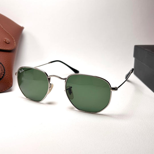 Ray Ban Hexagonal Flat RB3548 - Silver & Green
