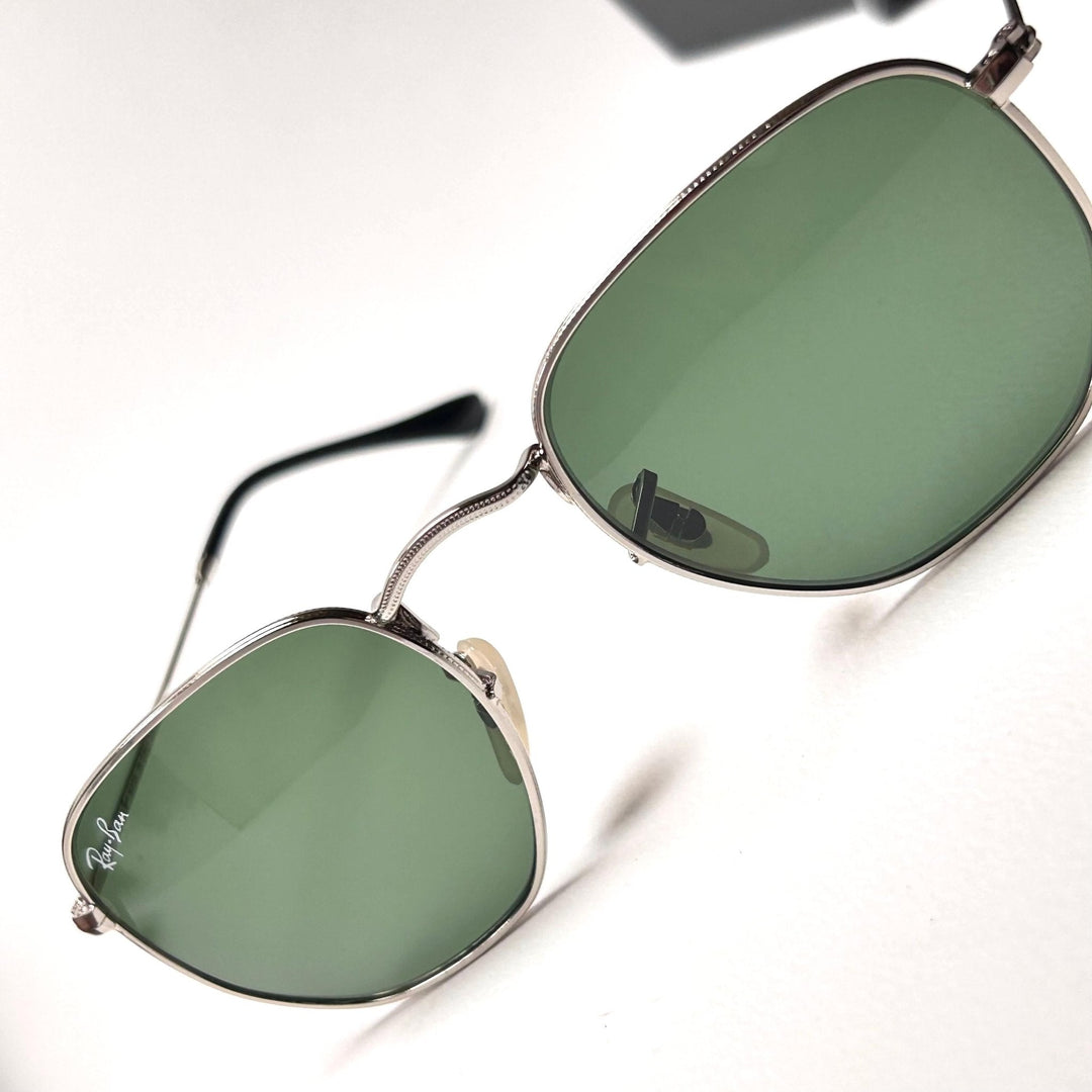 Ray Ban Hexagonal Flat RB3548 - Silver & Green