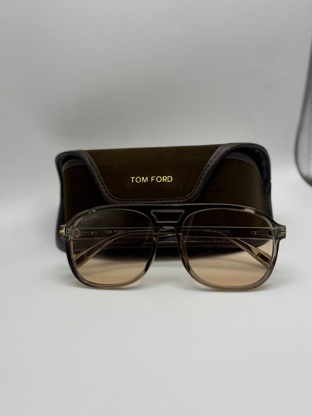 Tom Ford Aviator Sunglasses – Grey Frame / Champagne Lenses