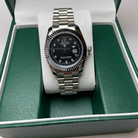Rolex Date Just Diamond for Her - Black Dial
