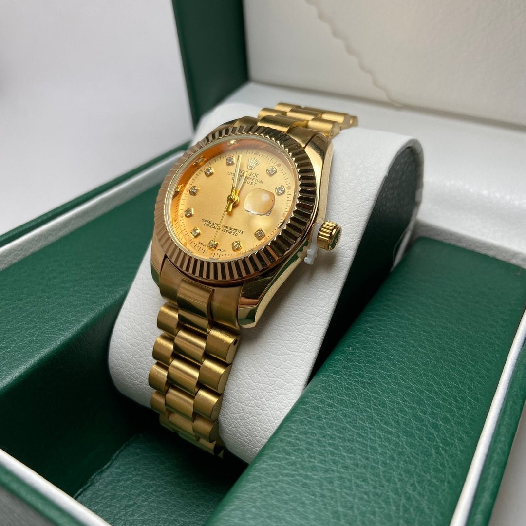 Rolex Date Just Diamond for Her - Gold Tone