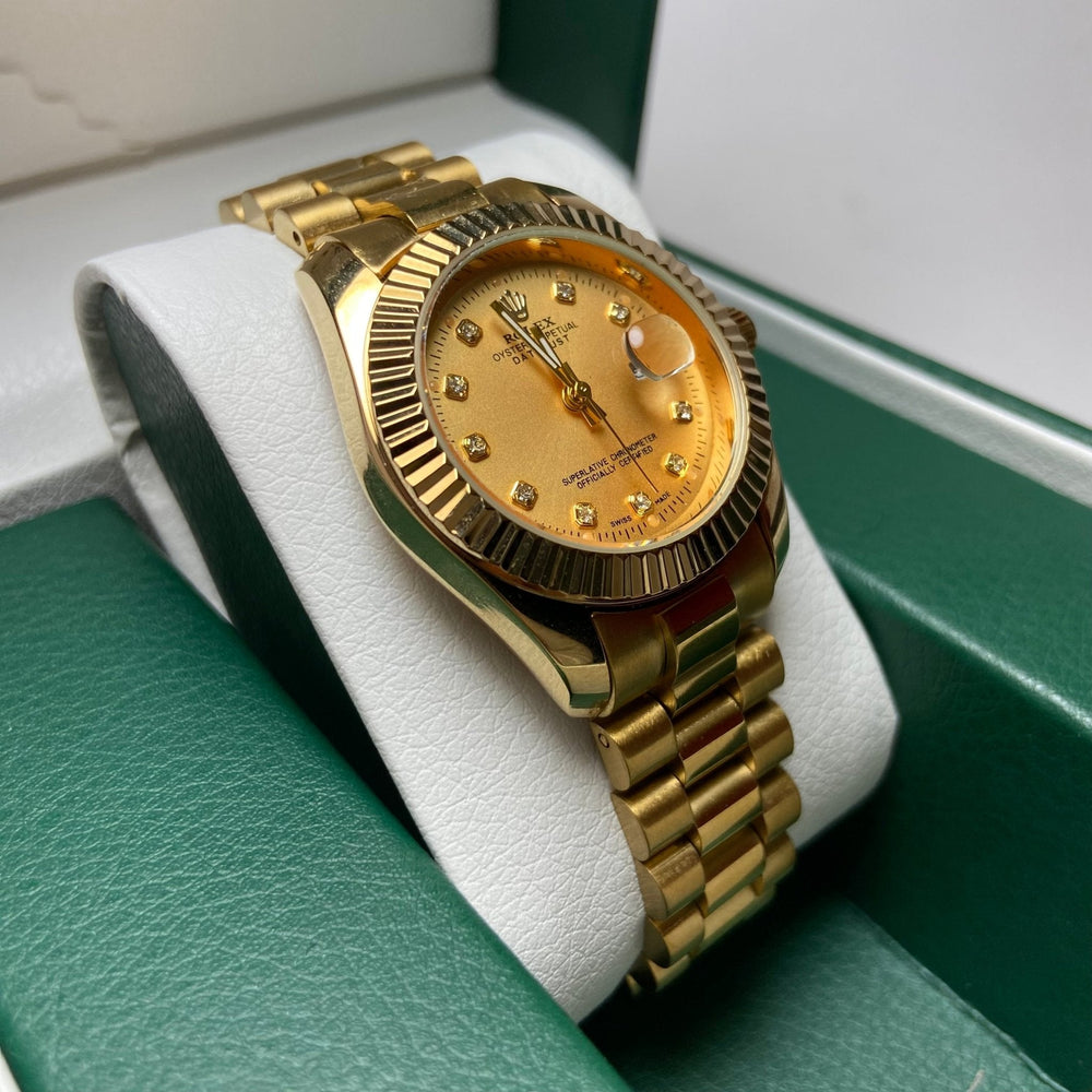 Rolex Date Just Diamond for Her - Gold Tone