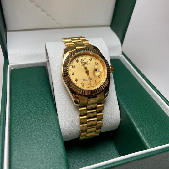 Rolex Date Just Diamond for Her - Gold Tone