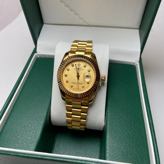 Rolex Date Just Diamond for Her - Gold Tone