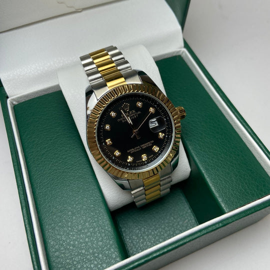 Rolex date just Diamond for Him - Black Two-Tone