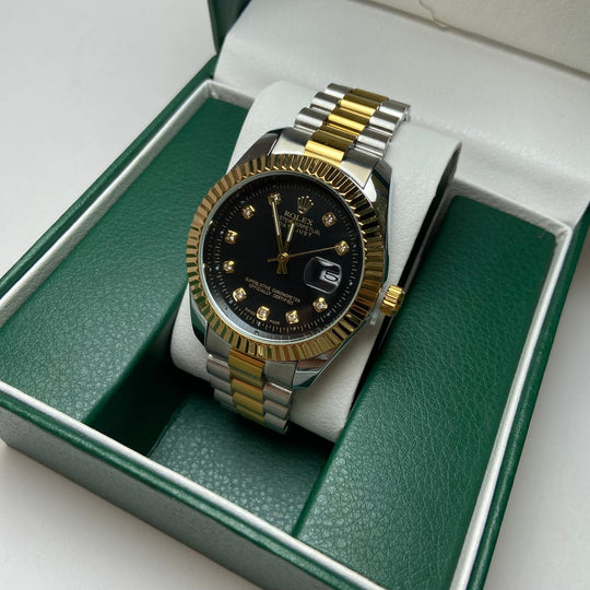 Rolex date just Diamond for Him - Black Two-Tone