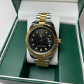 Rolex date just Diamond for Him - Black Two-Tone