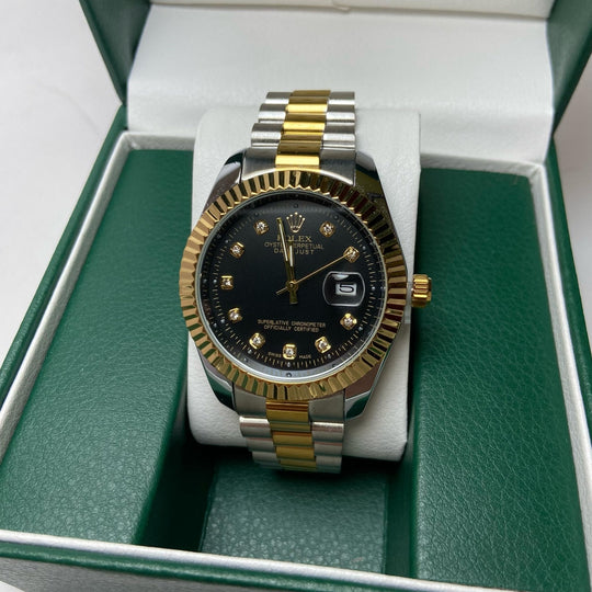 Rolex date just Diamond for Him - Black Two-Tone