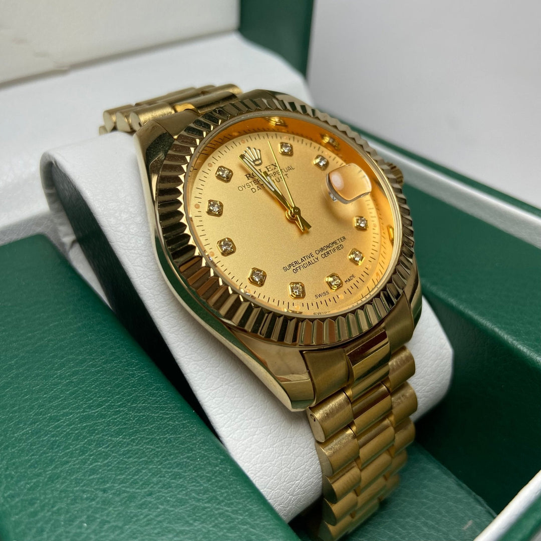 Rolex date just Diamond for Him - Gold Tone