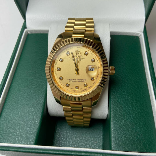 Rolex date just Diamond for Him - Gold Tone