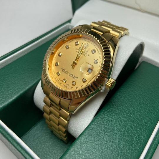 Rolex date just Diamond for Him - Gold Tone