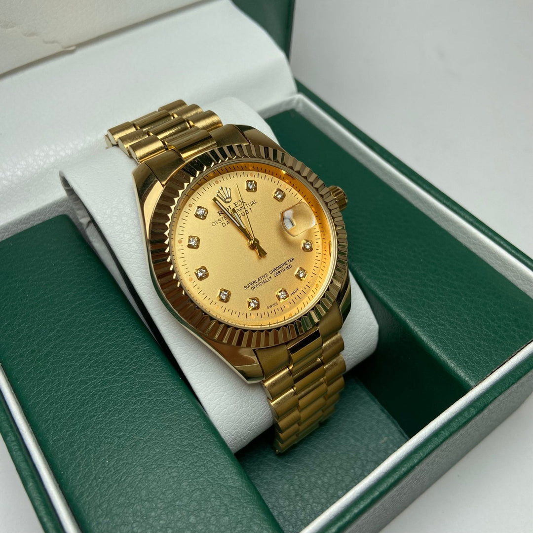 Rolex date just Diamond for Him - Gold Tone