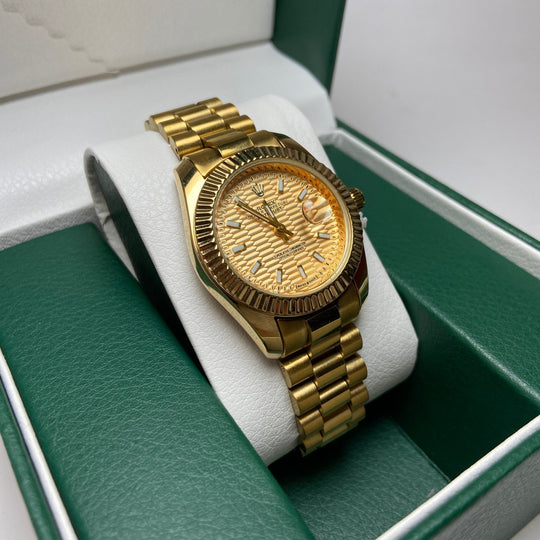 Rolex Date Just For Her - Gold-Tone with Textured Dial