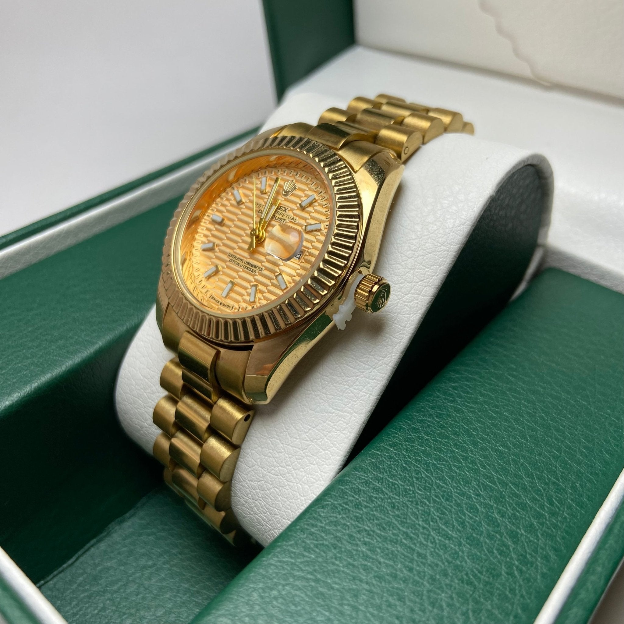 Rolex Date Just For Her - Gold-Tone with Textured Dial